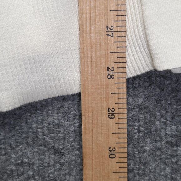 GapBody Sweater Womens Medium White Open Front Cardigan Lightweight Knit Pockets - Picture 9 of 10